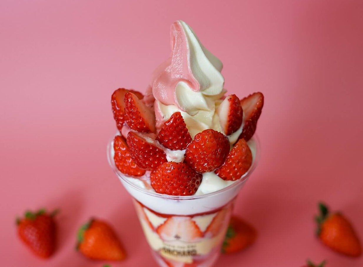 広島空港隣接 「八天堂ビレッジ」で真っ赤ないちごスイーツフェア 2022