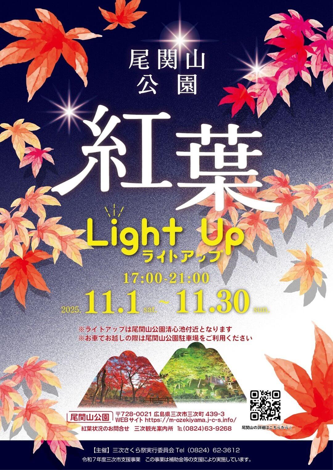 尾関山公園 紅葉ライトアップ