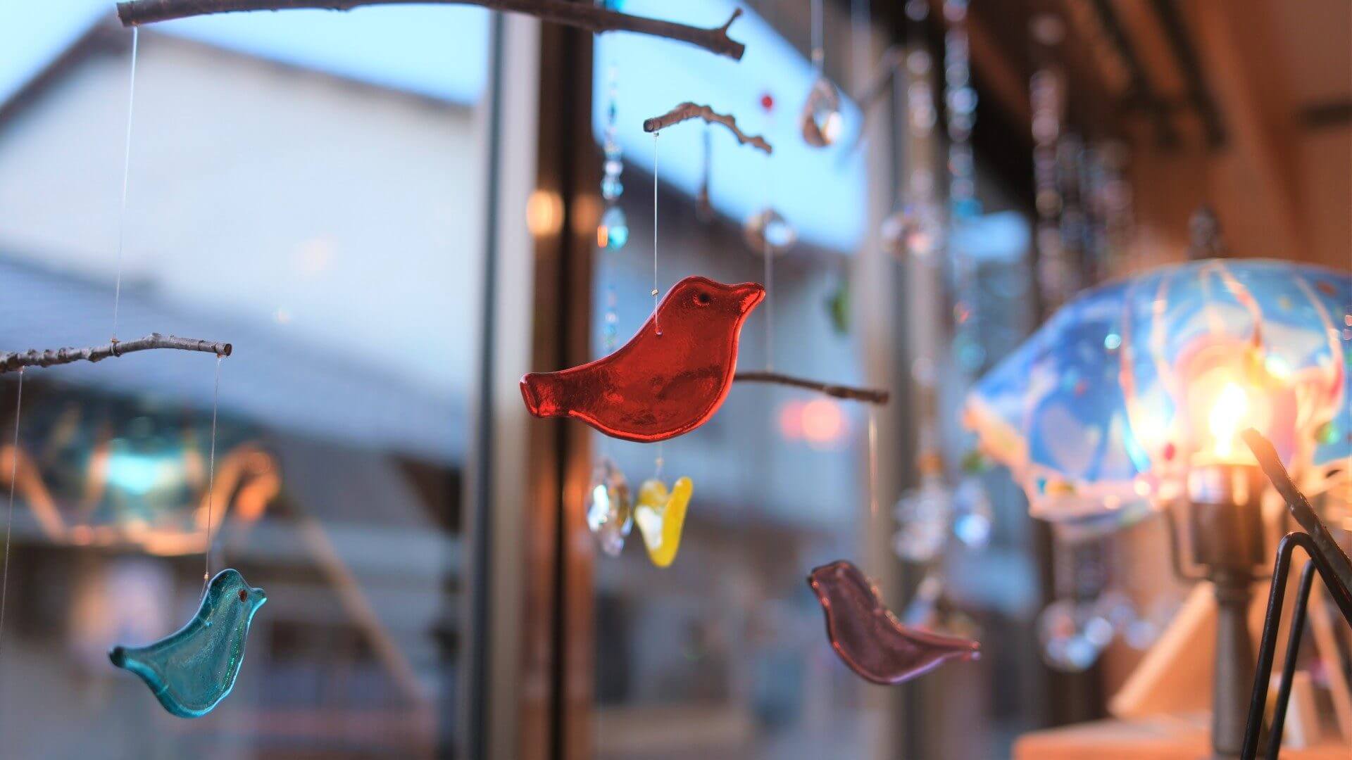 ガラスのモビール