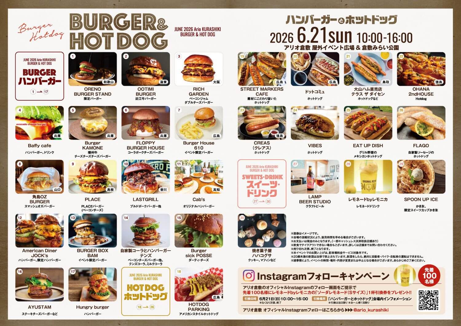 ハンバーガーとホットドッグ